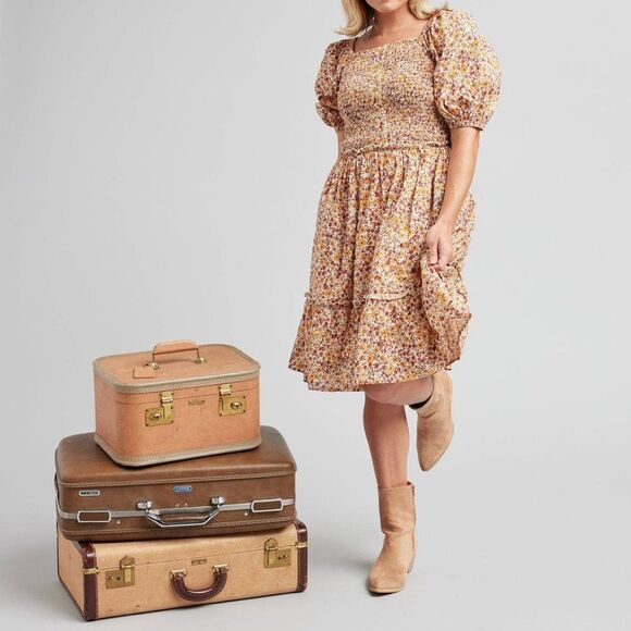 NWT DownEast Kendall Floral Smocked Cotton Dress in Juliet Floral Size XL NEW - Picture 9 of 12